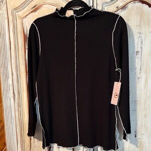 Zadie B’s - Black Long Sleeve Top with White Stitching